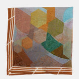 Bandana de modal y seda con estampado geométrico ámbar