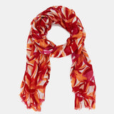 Pañuelo de viscosa con estampado abstracto naranja