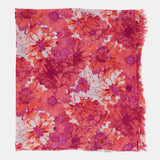 Pañuelo de viscosa con estampado floral fucsia