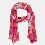 Pañuelo de viscosa con estampado floral fucsia
