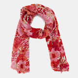 Pañuelo de viscosa con estampado floral rojo