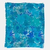 Pañuelo de viscosa con estampado floral azul