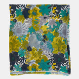 Pañuelo de viscosa con estampado floral verde