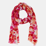 Pañuelo de viscosa con estampado abstracto rojo