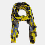 Pañuelo de viscosa con estampado abstracto negro