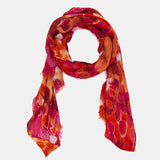 Pañuelo de viscosa con estampado abstracto fucsia