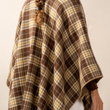 Reversible poncho in camel.