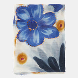 Pañuelo de lana con estampado floral gris
