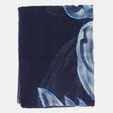 Pañuelo de lana con estampado floral azul