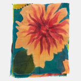 Pañuelo de lana con estampado floral verde