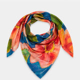 Bandana de seda con estampado floral verde