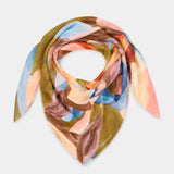 Bandana de seda con estampado abstracto multicolor