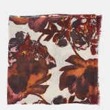 Pañuelo de viscosa con estampado floral burdeos