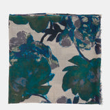 Pañuelo de viscosa con estampado floral verde