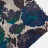Pañuelo de viscosa con estampado floral verde