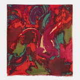 Pañuelo de viscosa con estampado abstracto rojo
