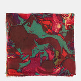 Pañuelo de viscosa con estampado abstracto rojo