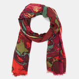 Pañuelo de viscosa con estampado abstracto rojo