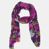 Pañuelo de viscosa con estampado abstracto morado