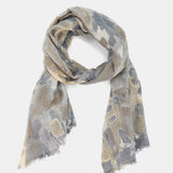 Pañuelo de lana con estampado abstracto gris