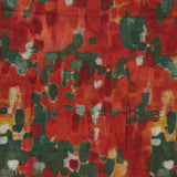 Wollschal mit abstraktem Terrakotta-Print.