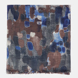 Pañuelo de lana con estampado abstracto azul