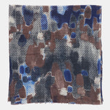 Pañuelo de lana con estampado abstracto azul