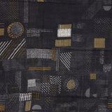 Pañuelo de lana con estampado geométrico negro