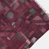 Pañuelo de lana con estampado geométrico burdeos