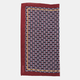 Bandana de seda con estampado grométrico burdeos
