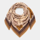 Pañuelo de lana con estampado paisley ámbar