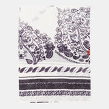 Bandana de seda con estampado paisley en blanco y negro