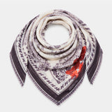 Bandana de seda con estampado paisley en blanco y negro