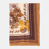 Bandana de seda con estampado paisley en ámbar