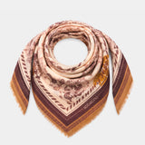 Bandana de seda con estampado paisley en ámbar
