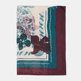 Bandana de seda con estampado paisley en burdeos