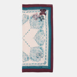 Bandana de seda con estampado paisley en burdeos