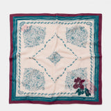 Bandana de seda con estampado paisley en burdeos