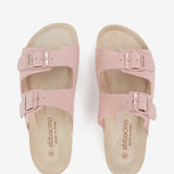 Sandalia con plataforma de serraje en beige