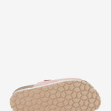Pink suede platform sandal