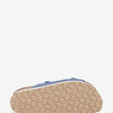 Sandalia con plataforma de serraje en azul