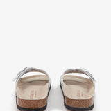 White crossed flat suede sandal