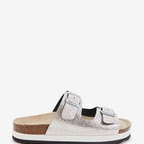 Silver platform sandal