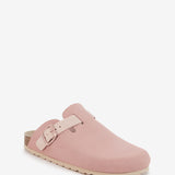 Beige suede clog