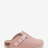 Beige suede clog