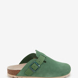 Zueco en serraje verde