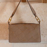 Borsa a tracolla in materiali riciclati beige