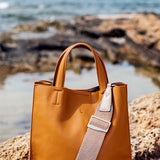 Bolso shopper en materiales reciclados camel