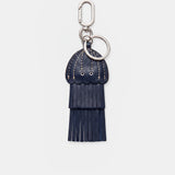Llavero charm medusa en piel azul