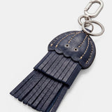 Llavero charm medusa en piel azul